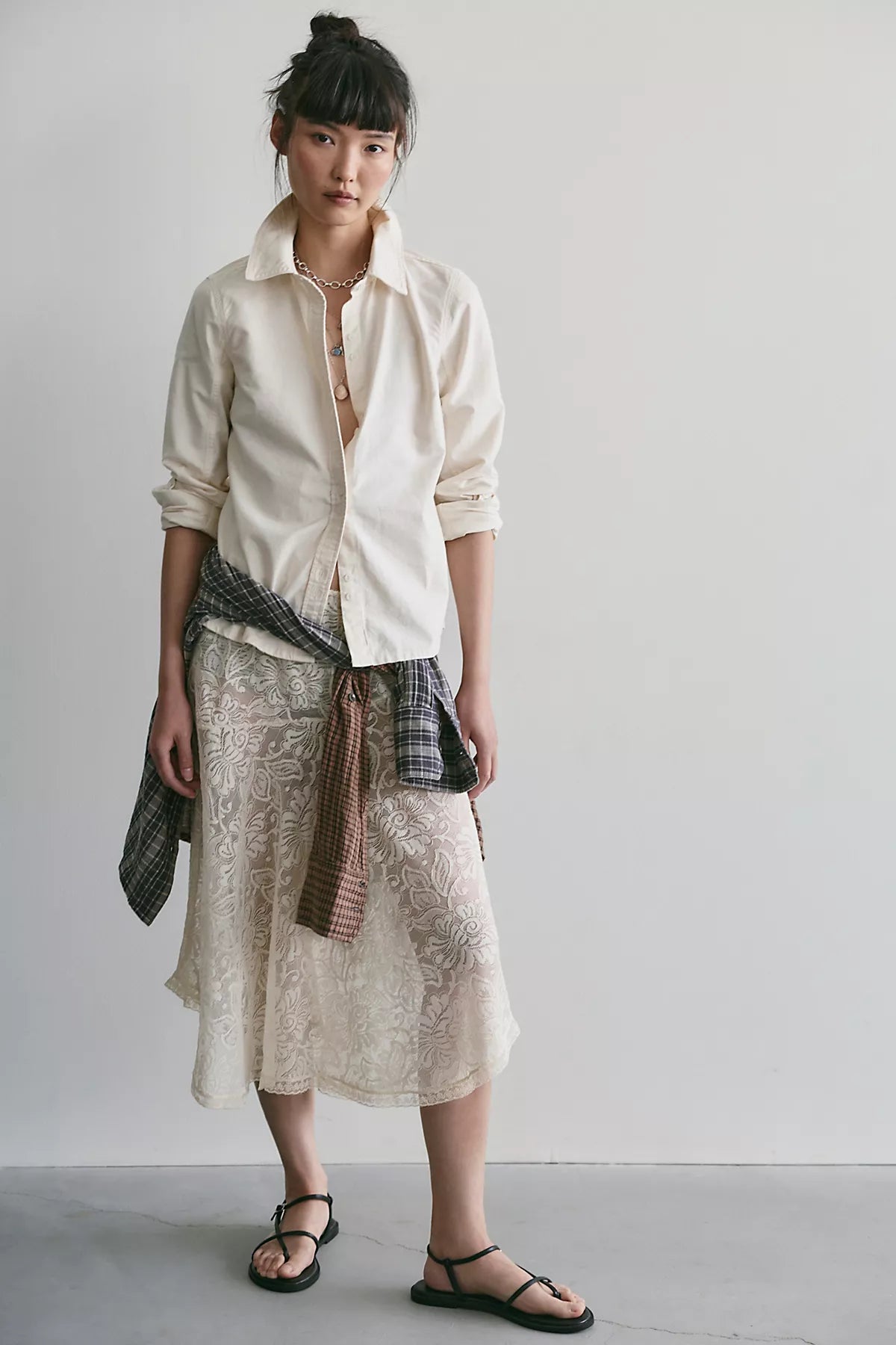 Sheer Emotion Midi Slip Skirt