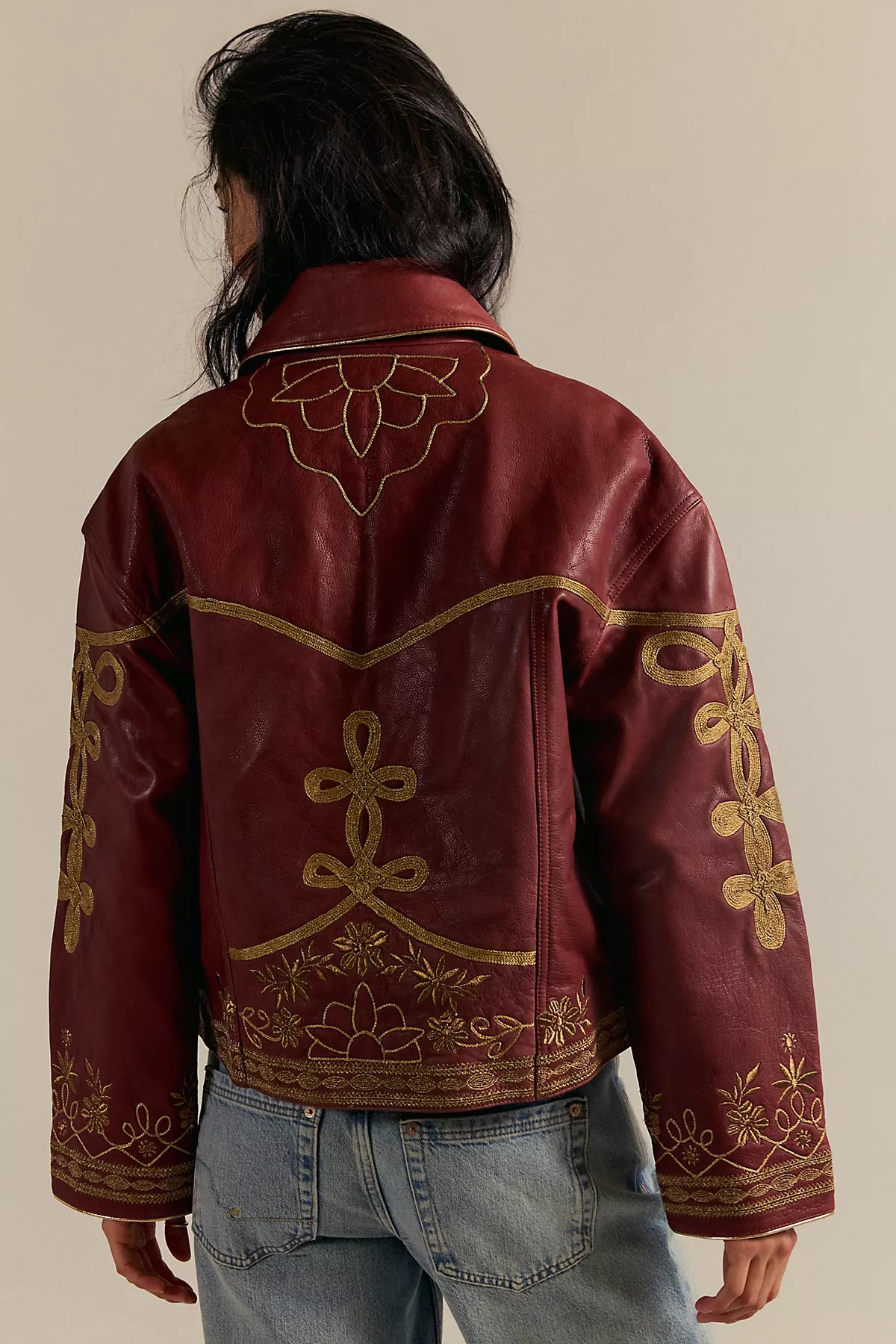 We The Free Lana Leather Band Jacket