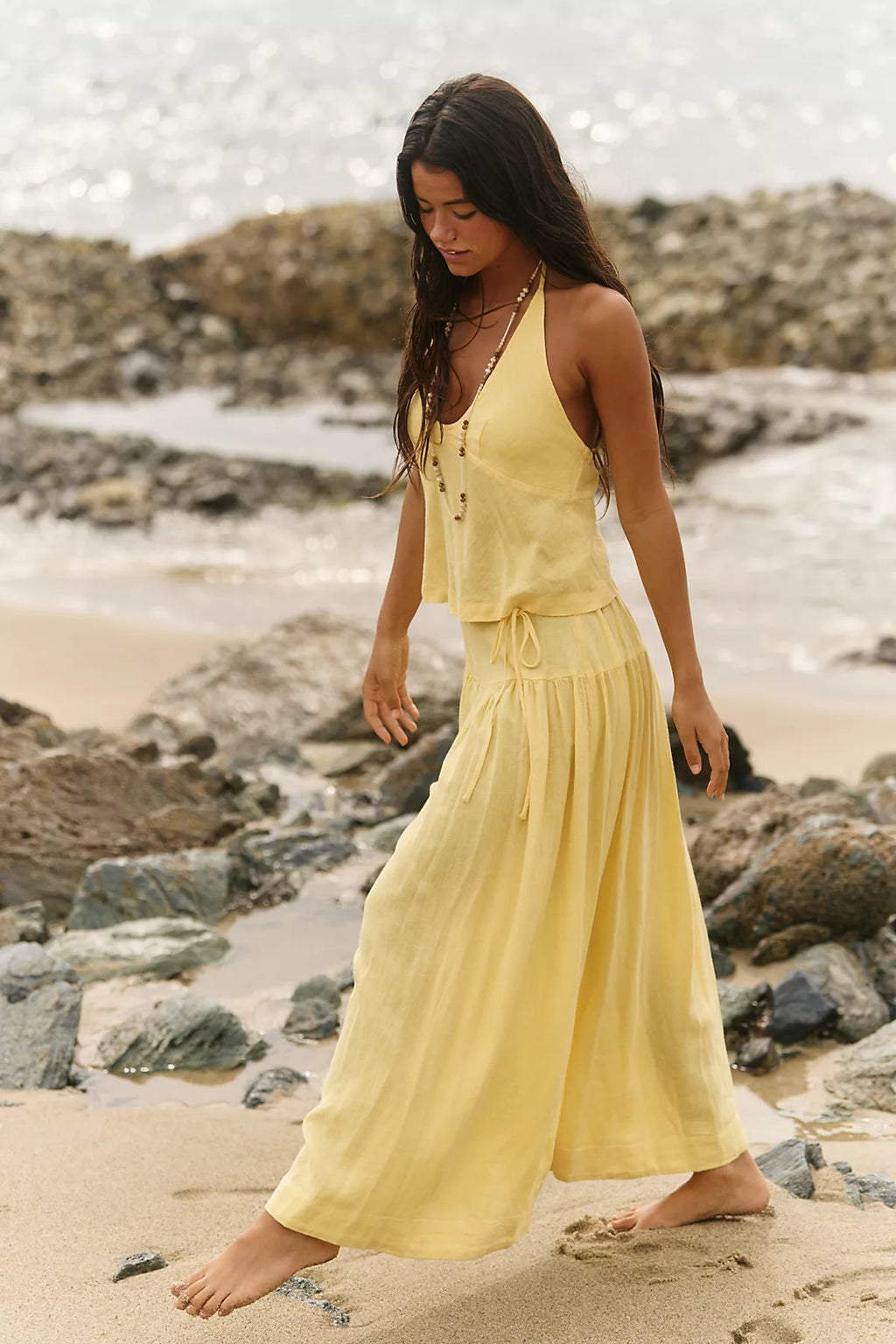 Sandshell Linen Skirt Set