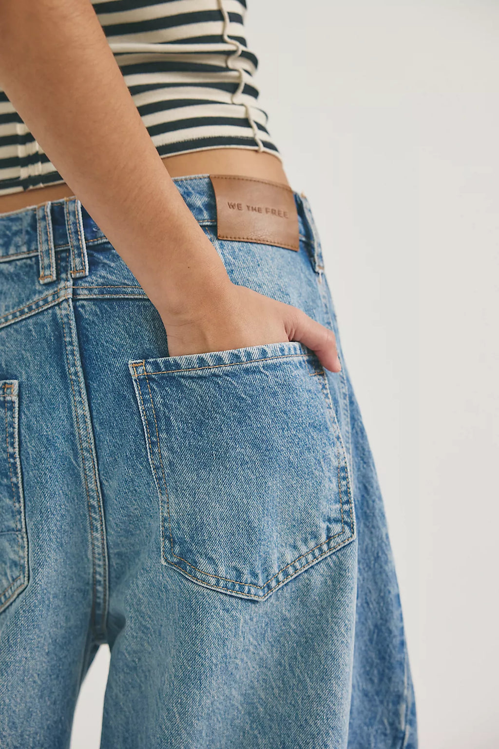 We The Free Good Luck Mid-Rise Barrel Jeans