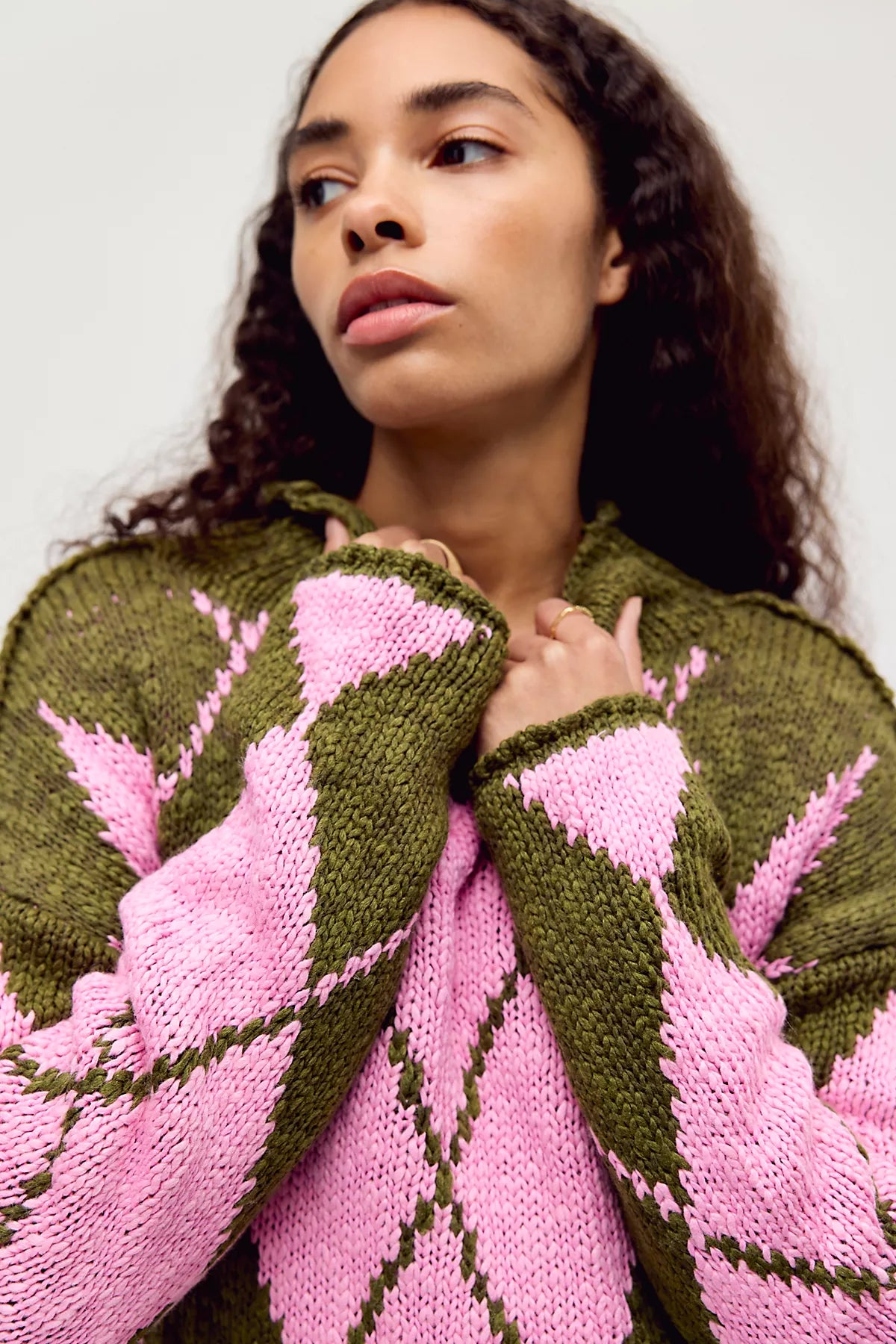 Opal Rollneck Knit Patterned Sweater