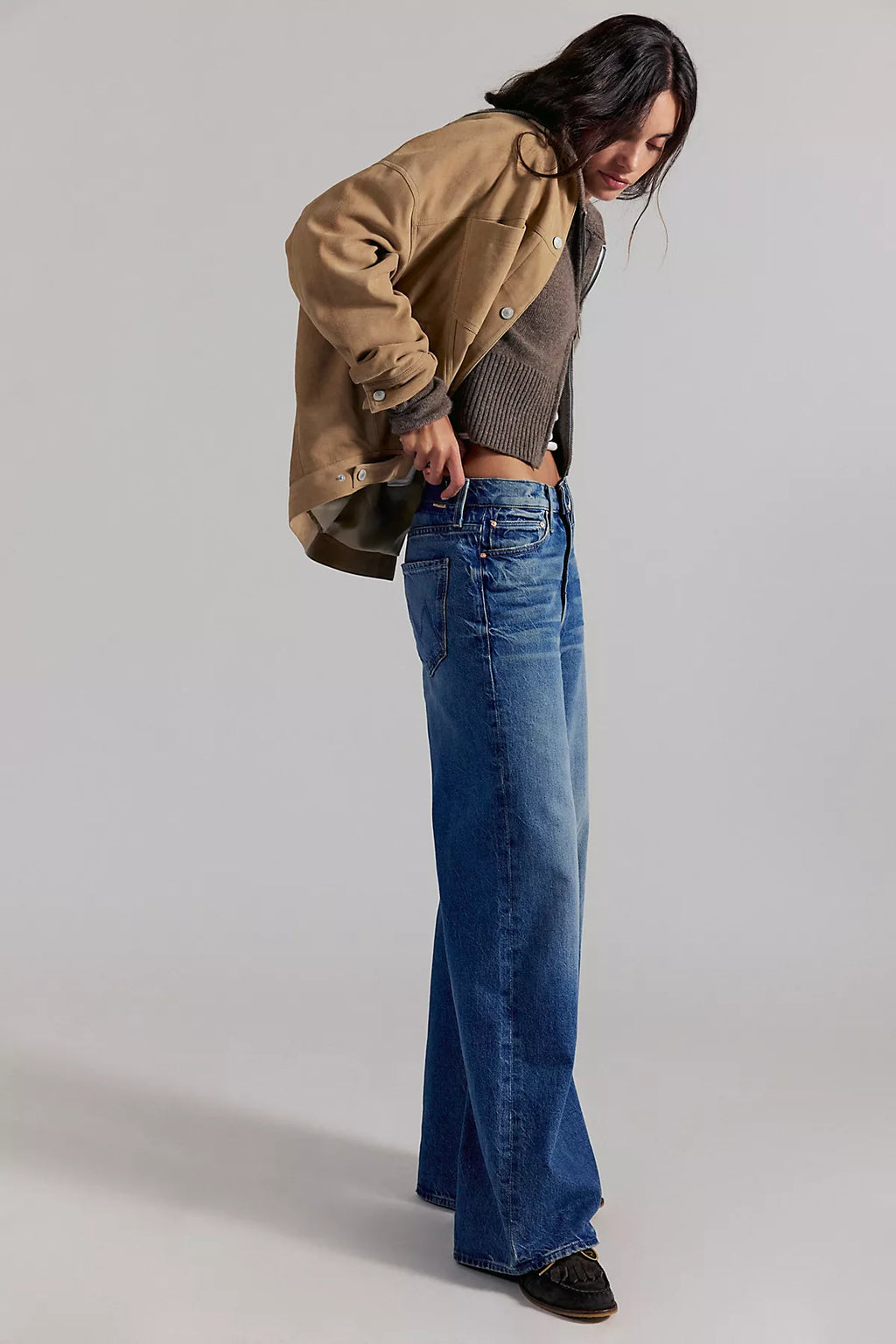 MOTHER The Ditcher Roller Zip Sneak Jeans