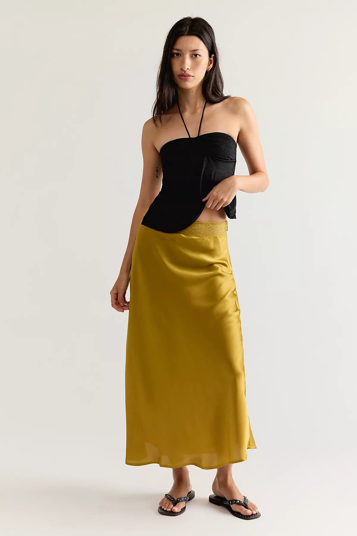 Valeria Midi Slip Skirt