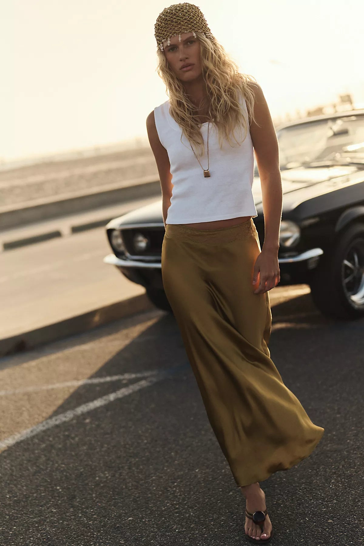 Valeria Midi Slip Skirt