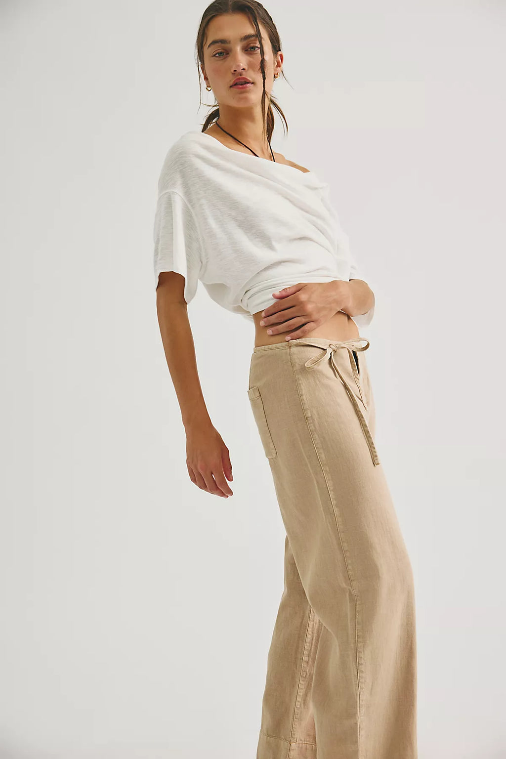 Amelia Side-Tie Linen Pants
