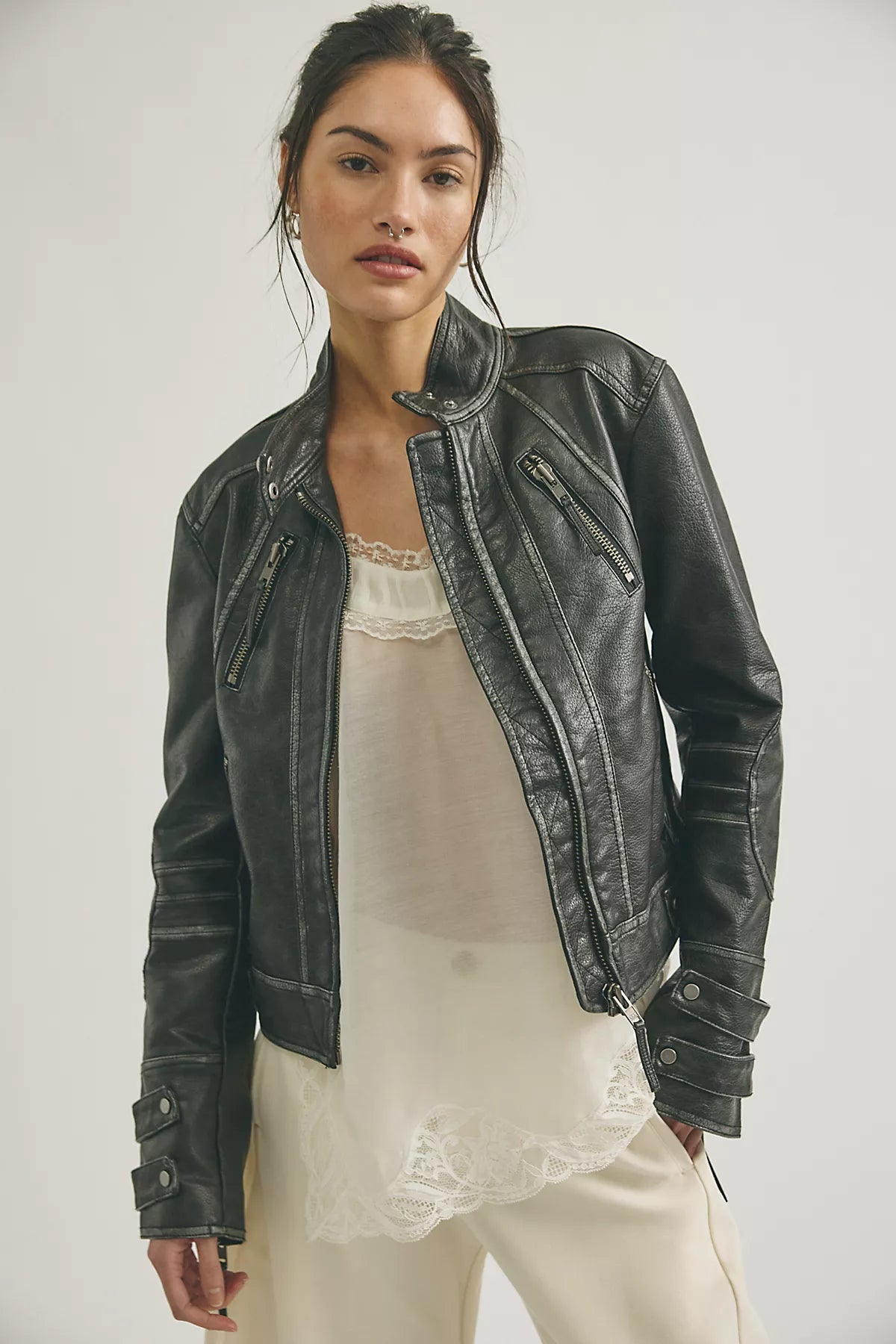 We The Free Jesse Vegan Leather Moto Jacket