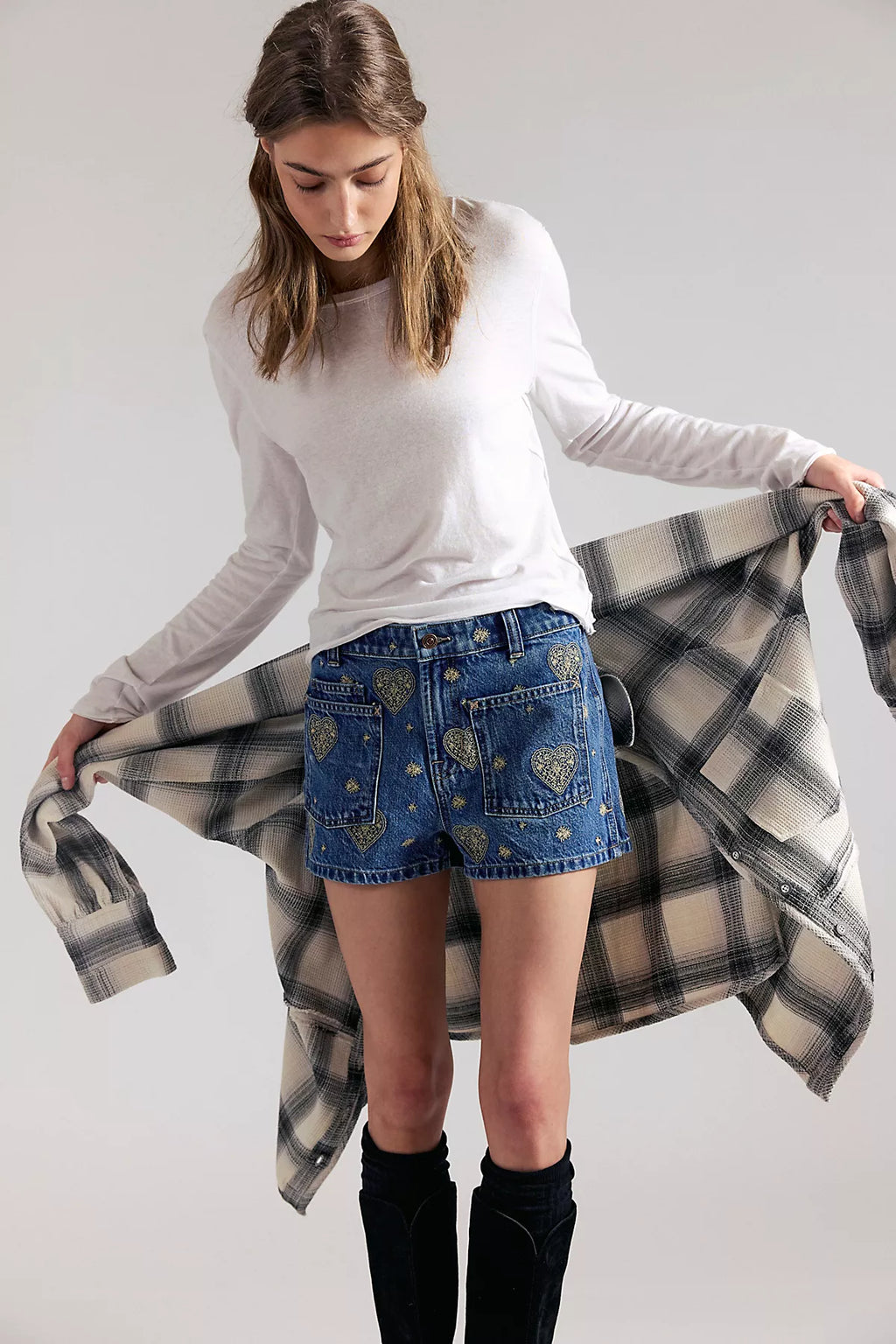 We The Free Bettie Embroidered Sailor Shorts