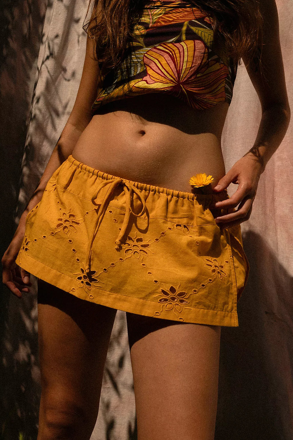 Matthew Williamson x Free People Mesquida Broderie Anglais Low-Rise Skort