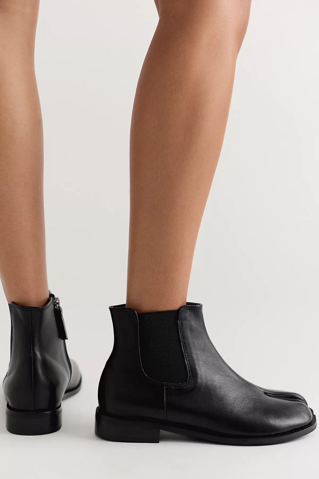 All Black Split-Toe Chelsea Boots