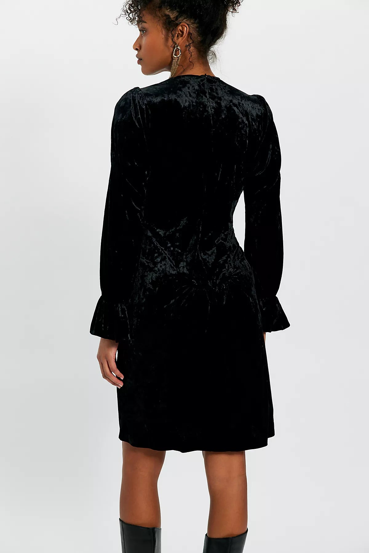 Anna Sui Boudoir Velvet Long-Sleeve Dress