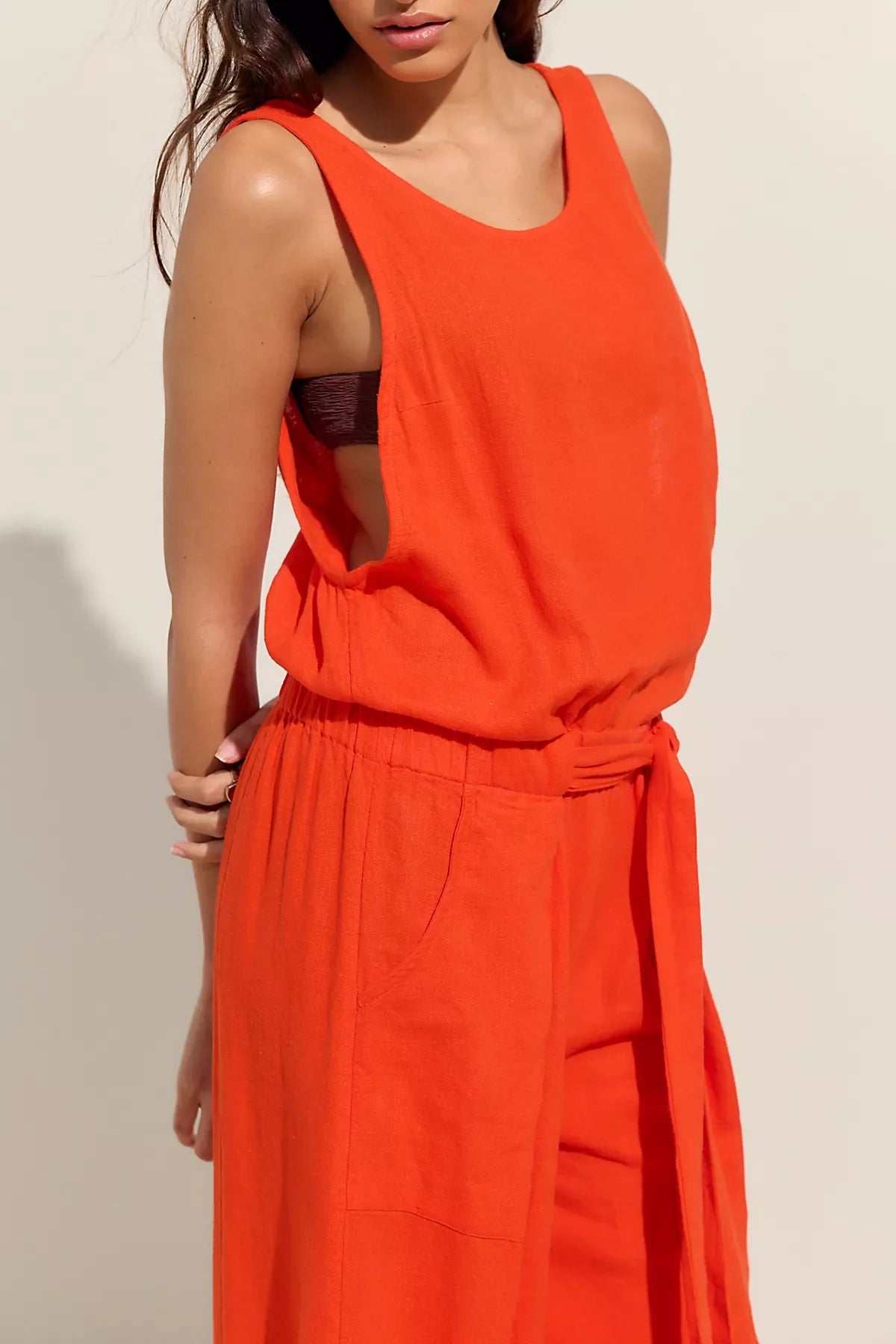 Sandshell Linen Linden One-Piece Jumpsuit