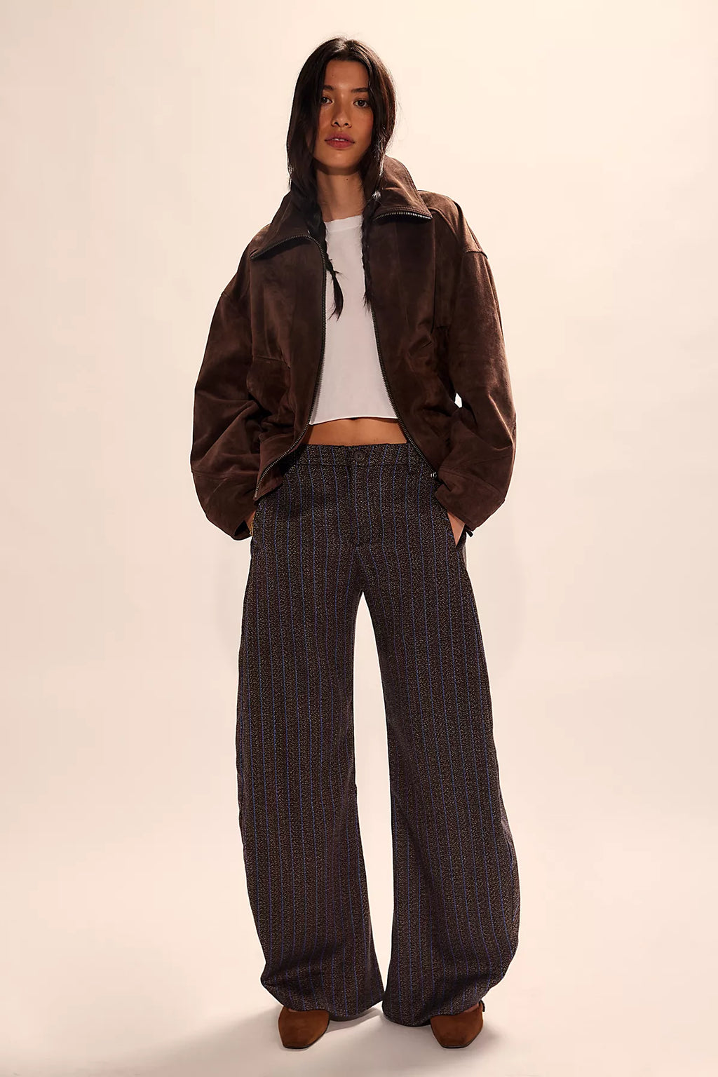 Spotlight Herringbone Barrel Trousers
