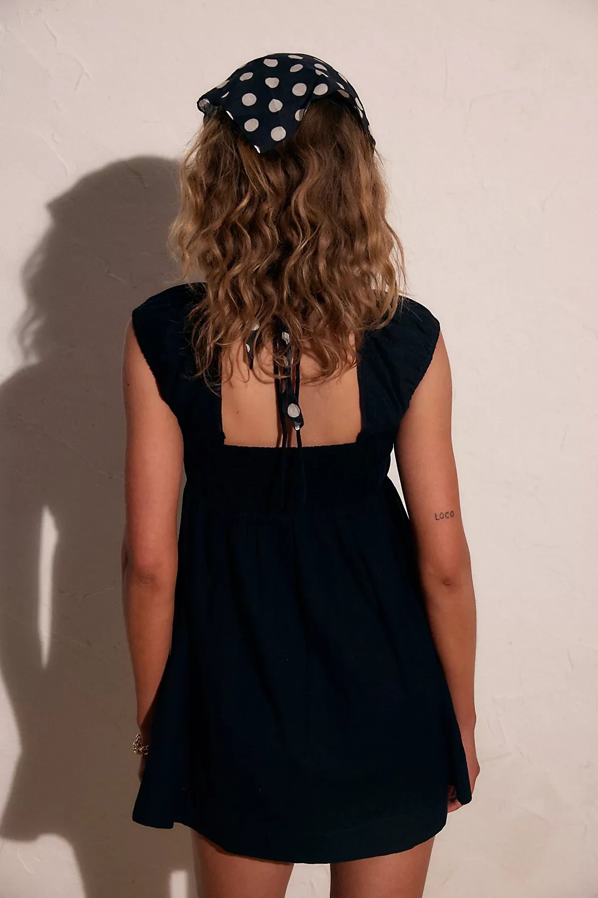 Nina Babydoll Cotton-Linen Mini Dress