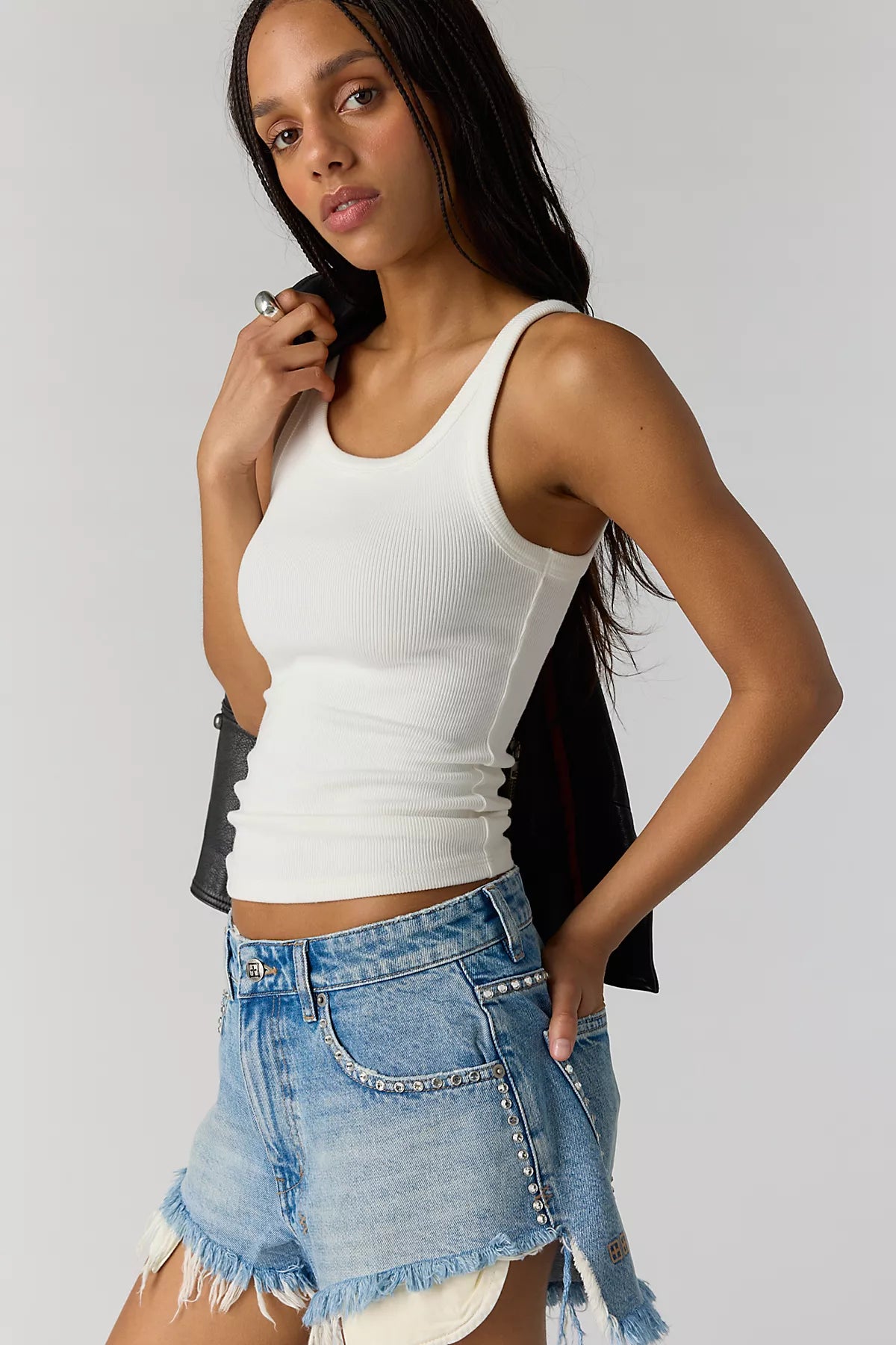 Ksubi Kut Off Krystal Denim Shorts