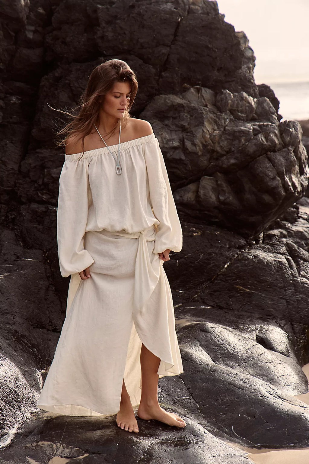 Sandshell Linen Francisca Maxi Dress