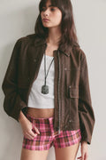 Ana Plaid Micro Shorts