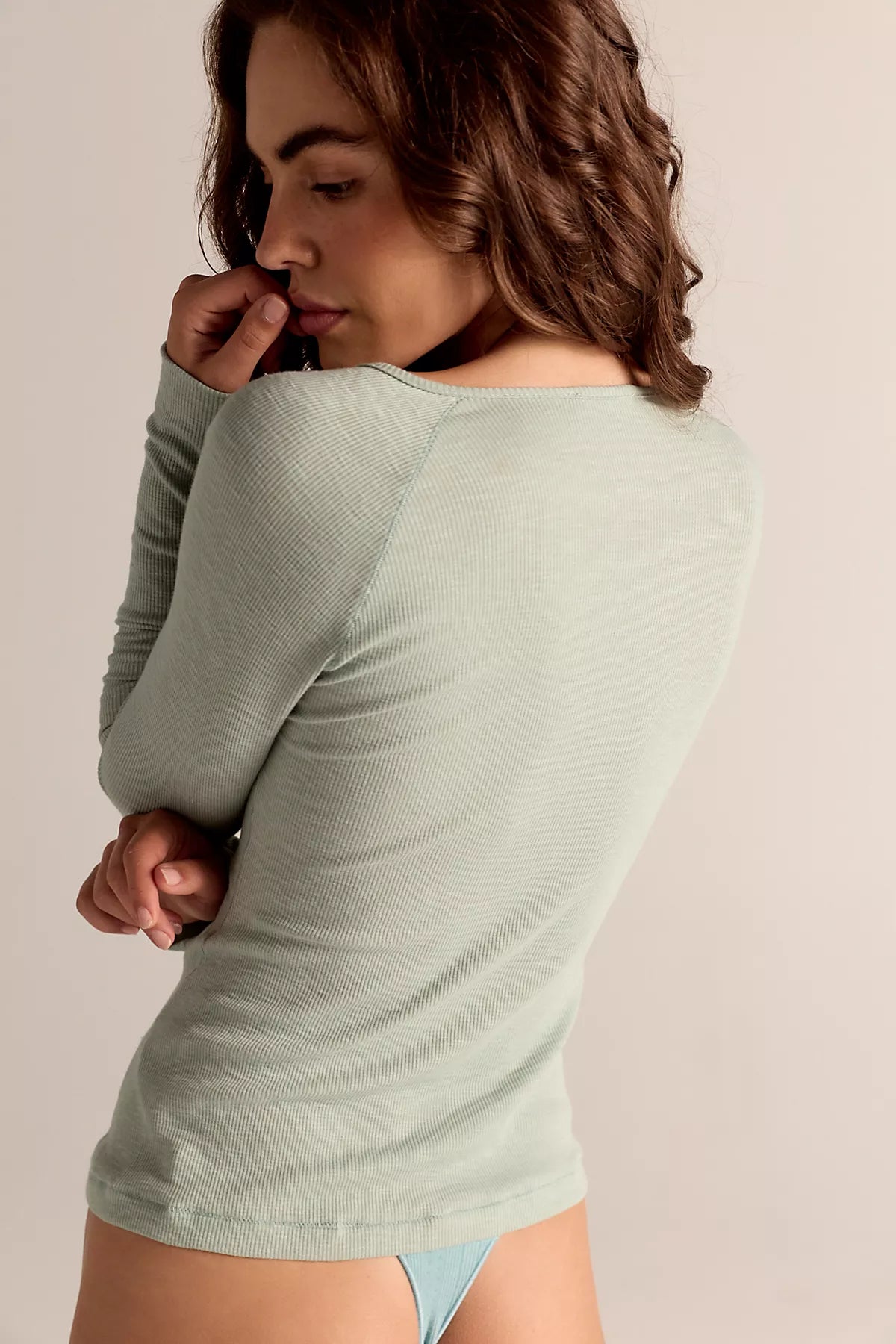 Keeping It Light Ribbed Henley
