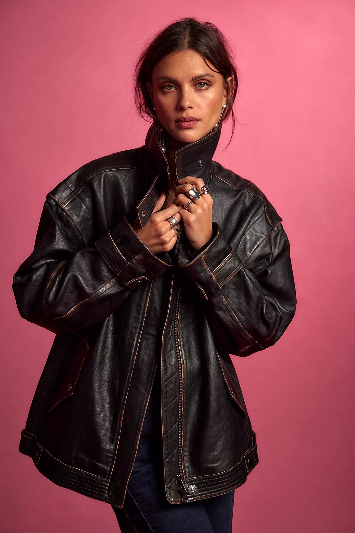 We The Free Parker Leather Jacket