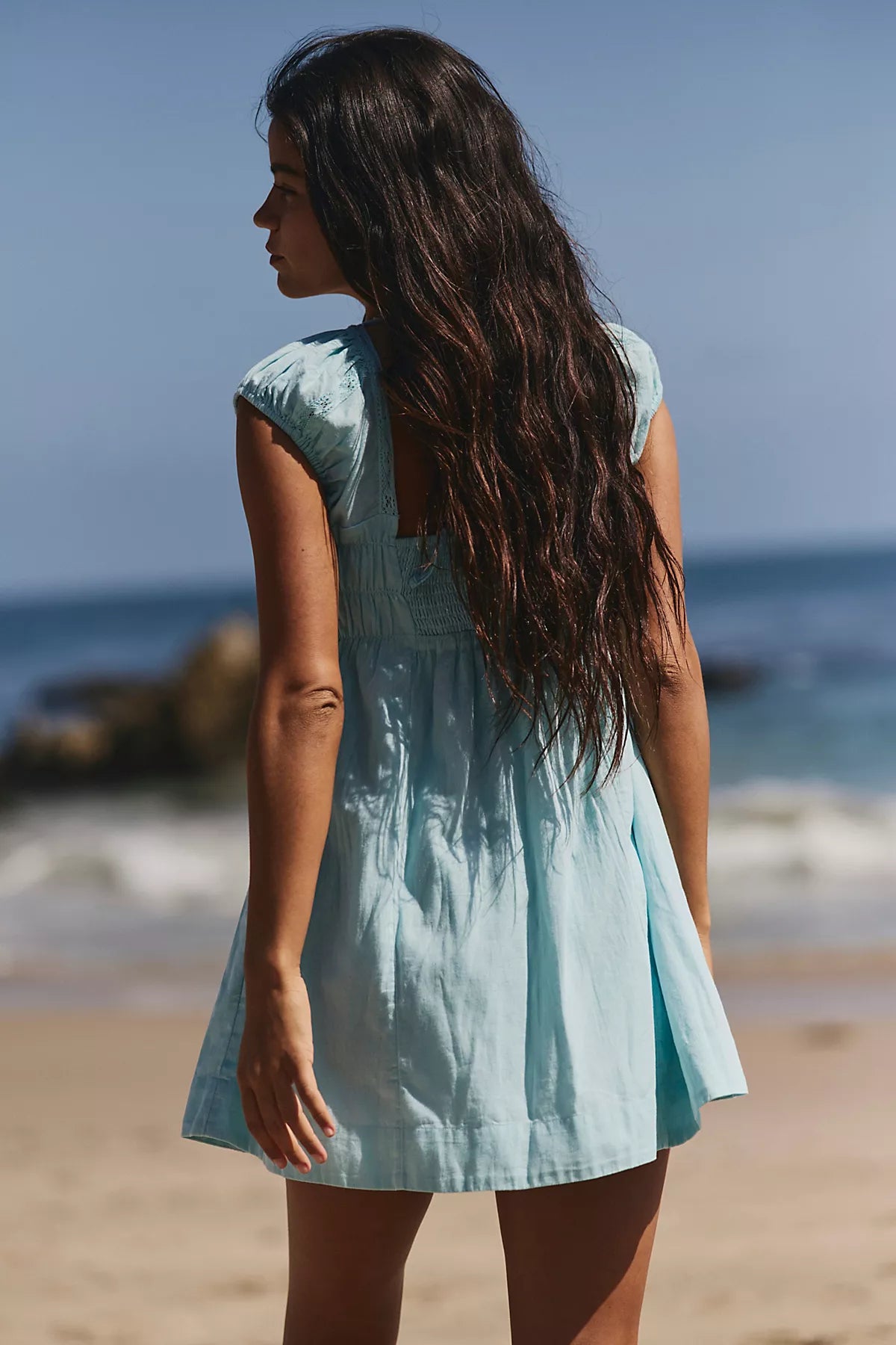 Nina Babydoll Cotton-Linen Mini Dress