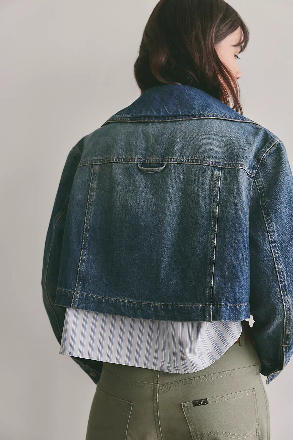 We The Free Heart Land Cozy Denim Cropped Jacket