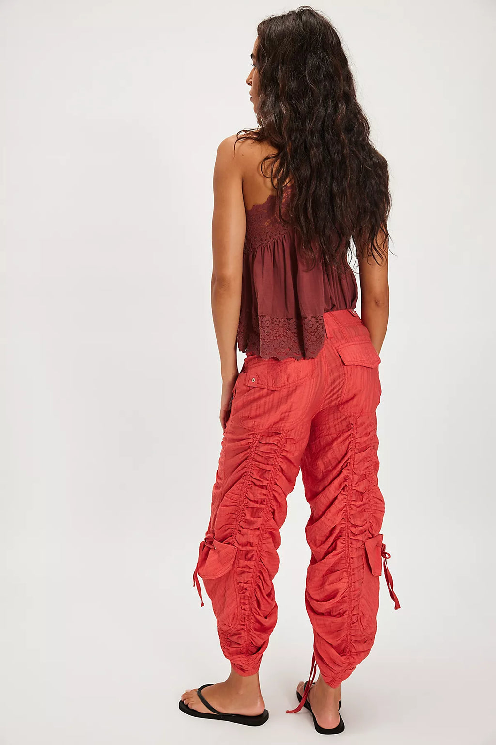 We The Free Scorpio Shirred Mid-Rise Cargo Pants
