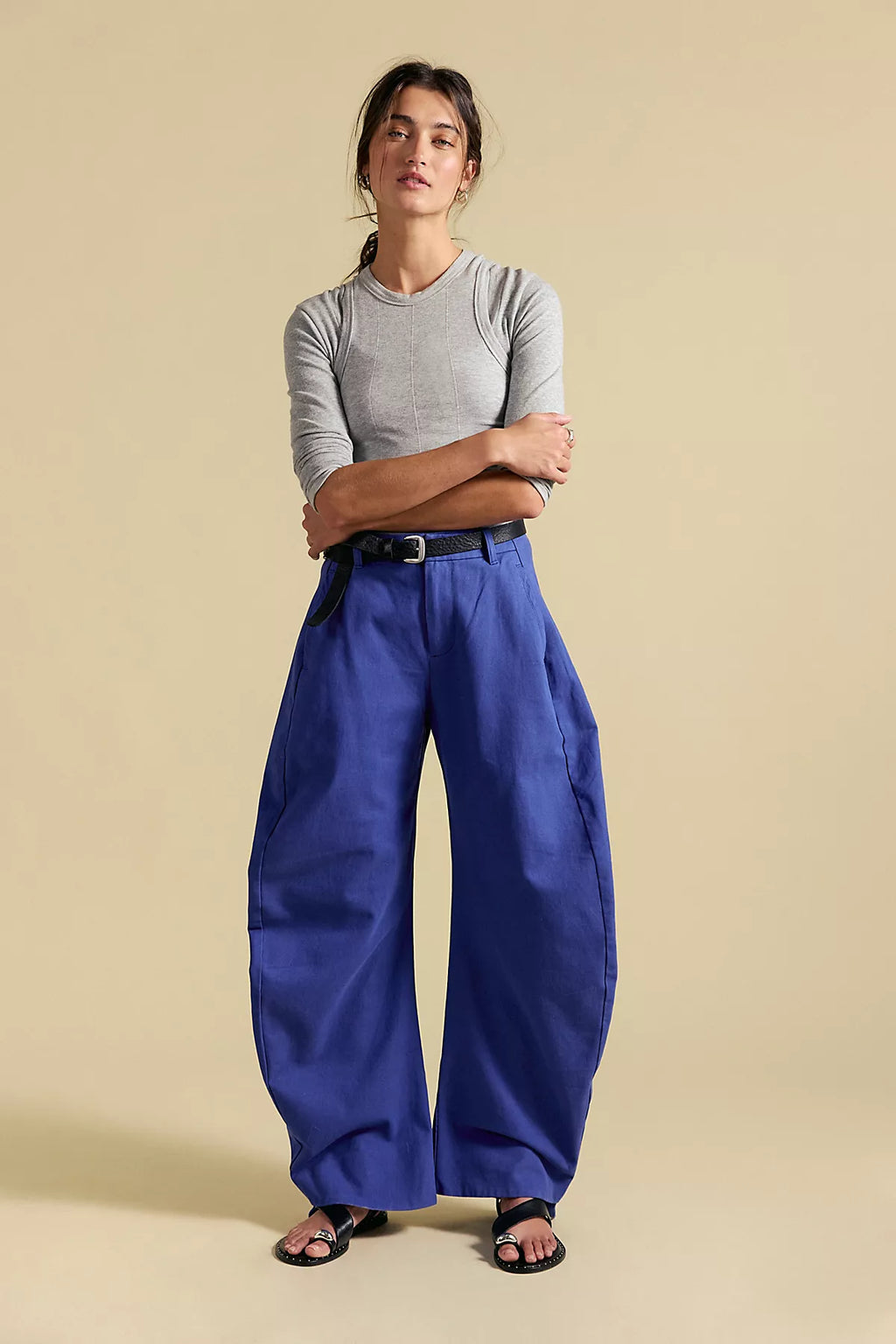 Spotlight Structured Twill Barrel Trousers
