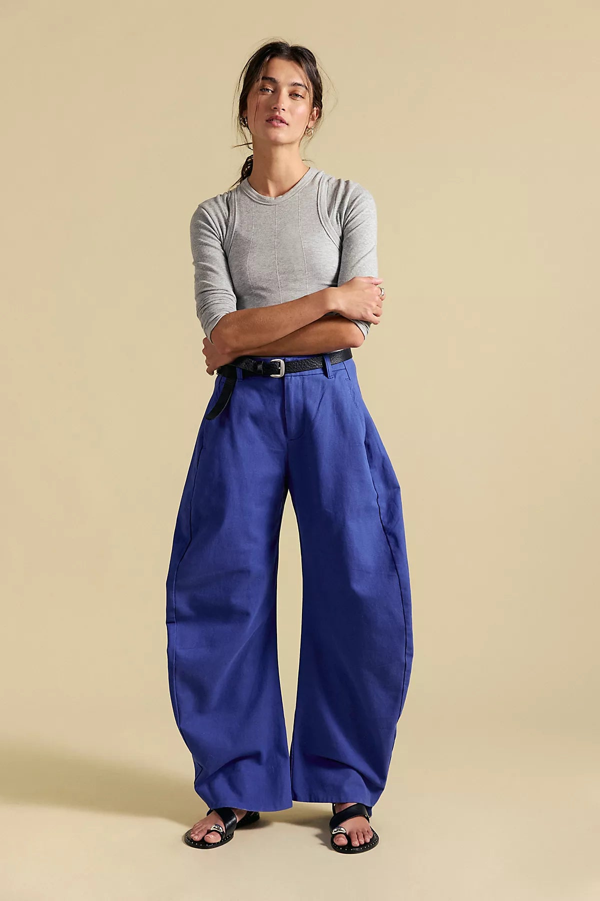 Spotlight Structured Twill Barrel Trousers