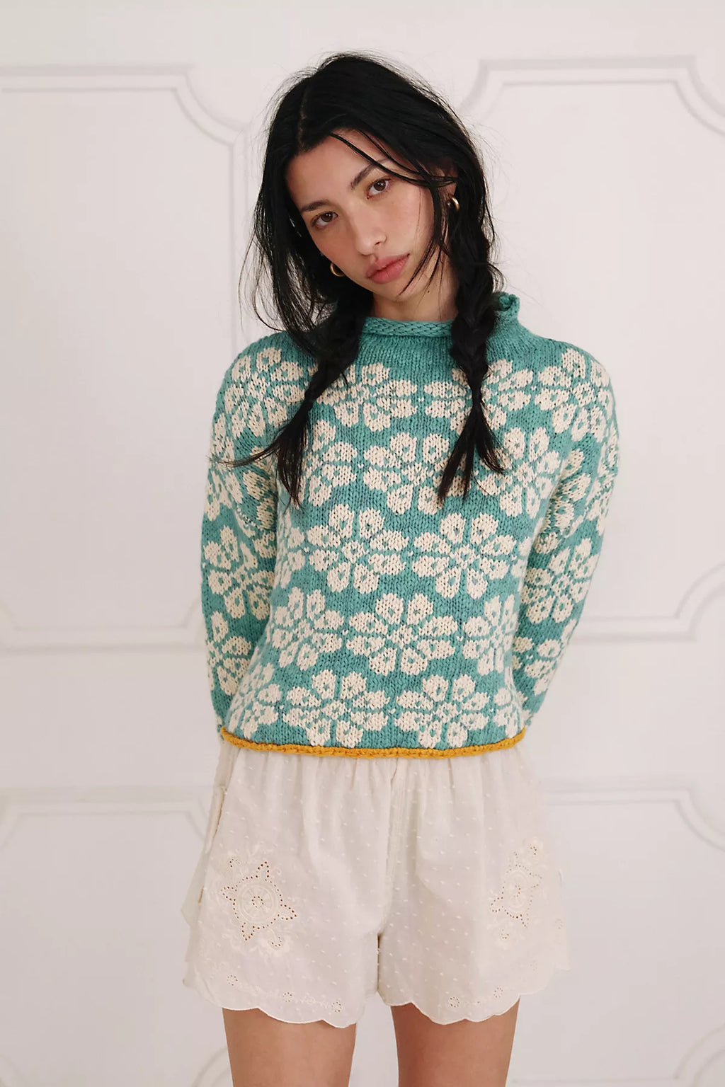 Opal Rollneck Knit Patterned Sweater