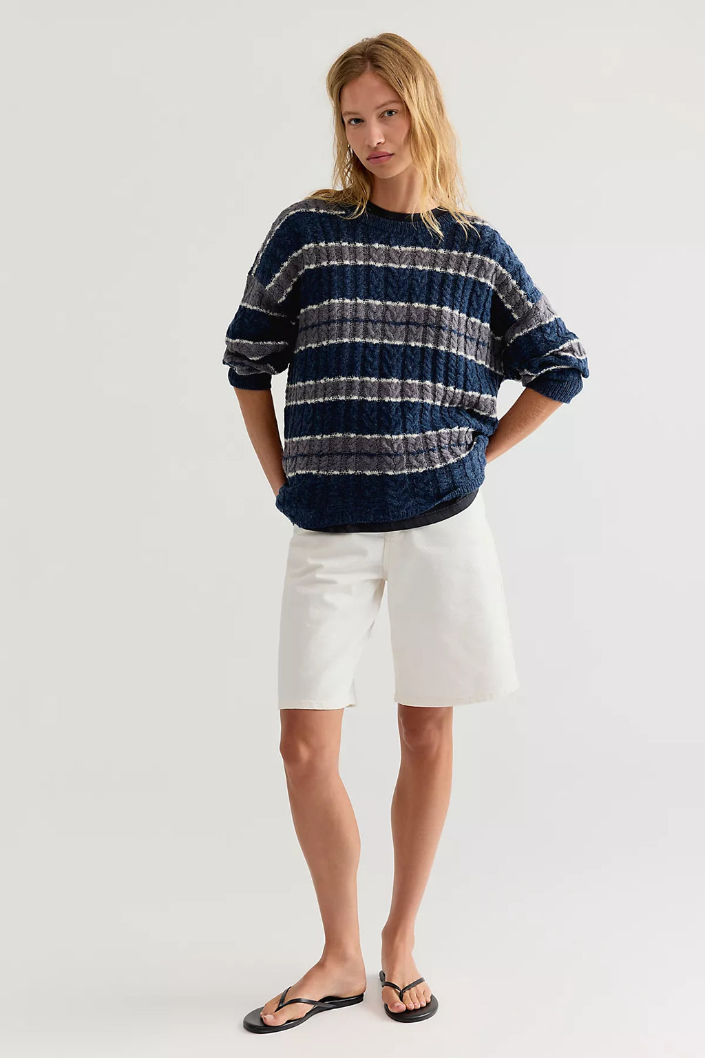 Sheer Luck Striped Pullover