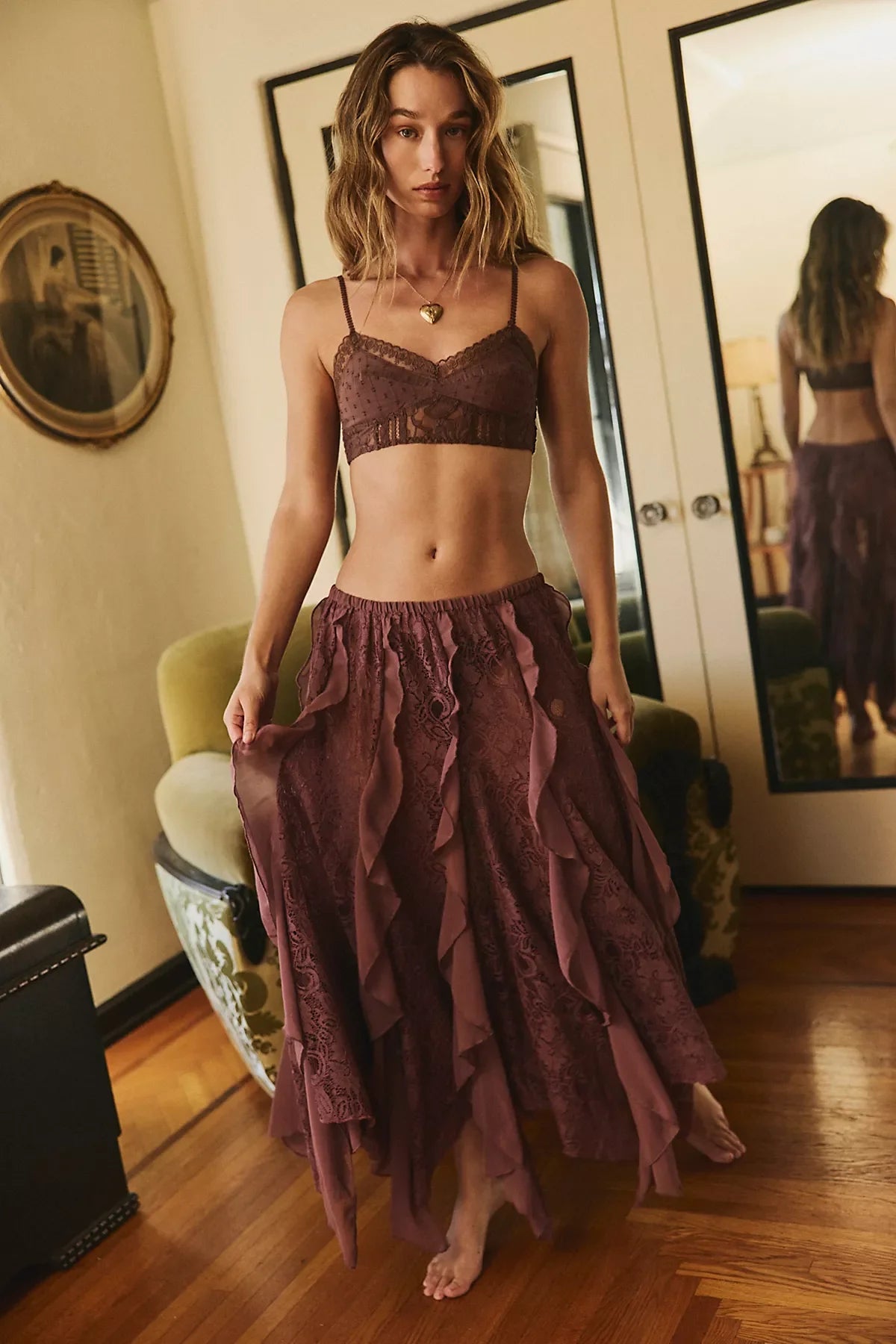 Candy Calling Maxi Slip Skirt