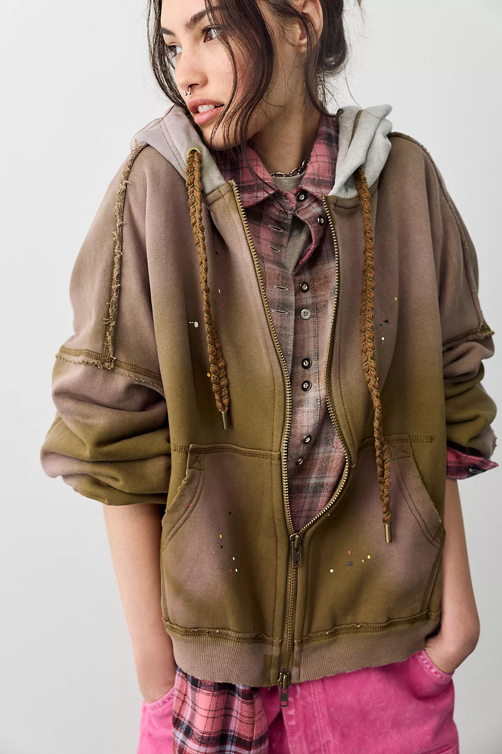We The Free Fun Pieced Zip-Up
