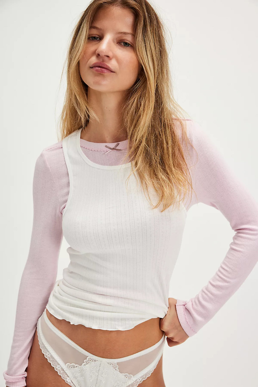 Fresh In Love Pointelle Tank