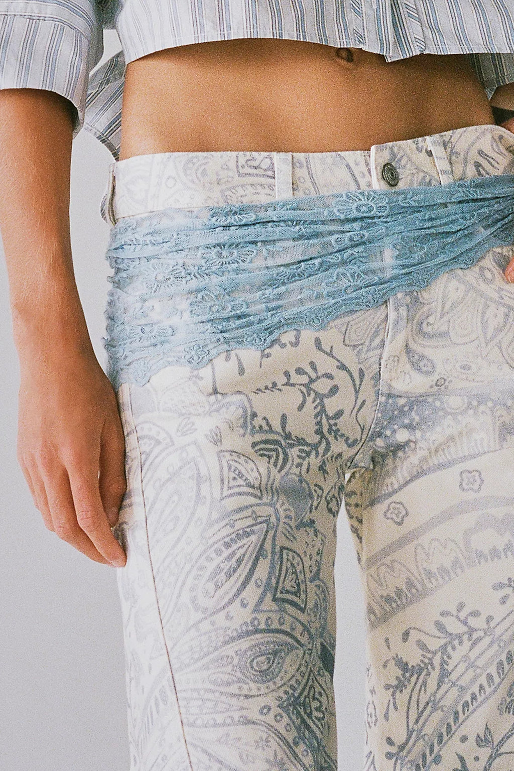 We The Free Fable Printed Twisted Jeans