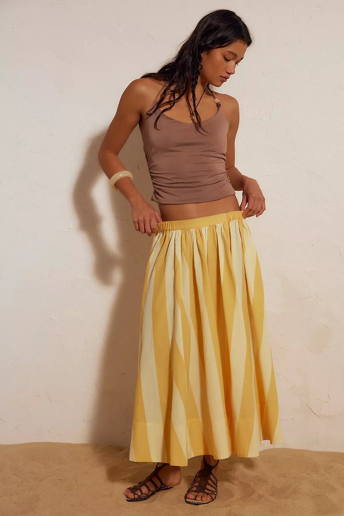 Lowen Striped Midi Skirt