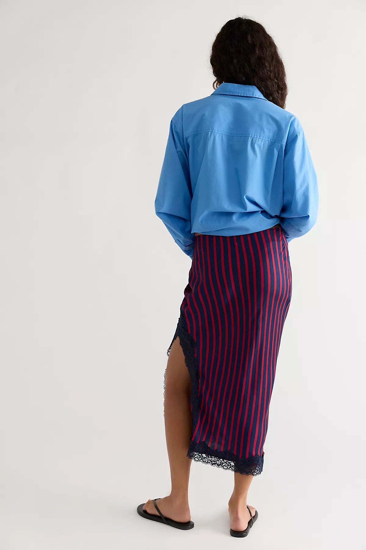 Bias Behavior Stripe Midi Skirt