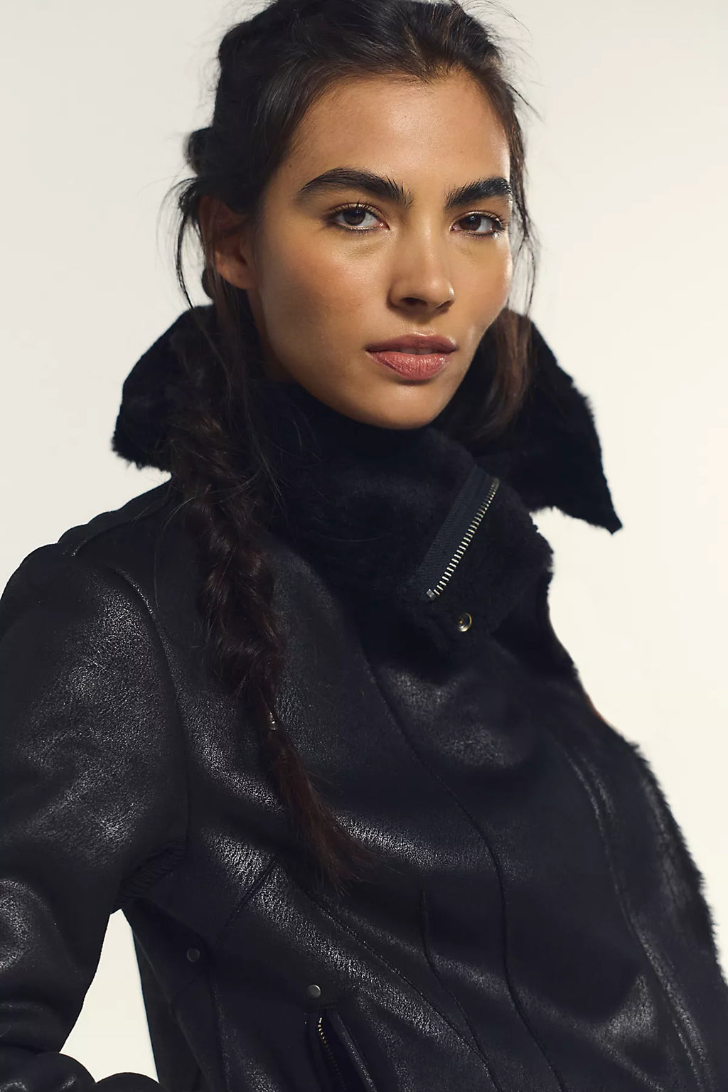 We The Free Fourline Shearling Aviator Jacket