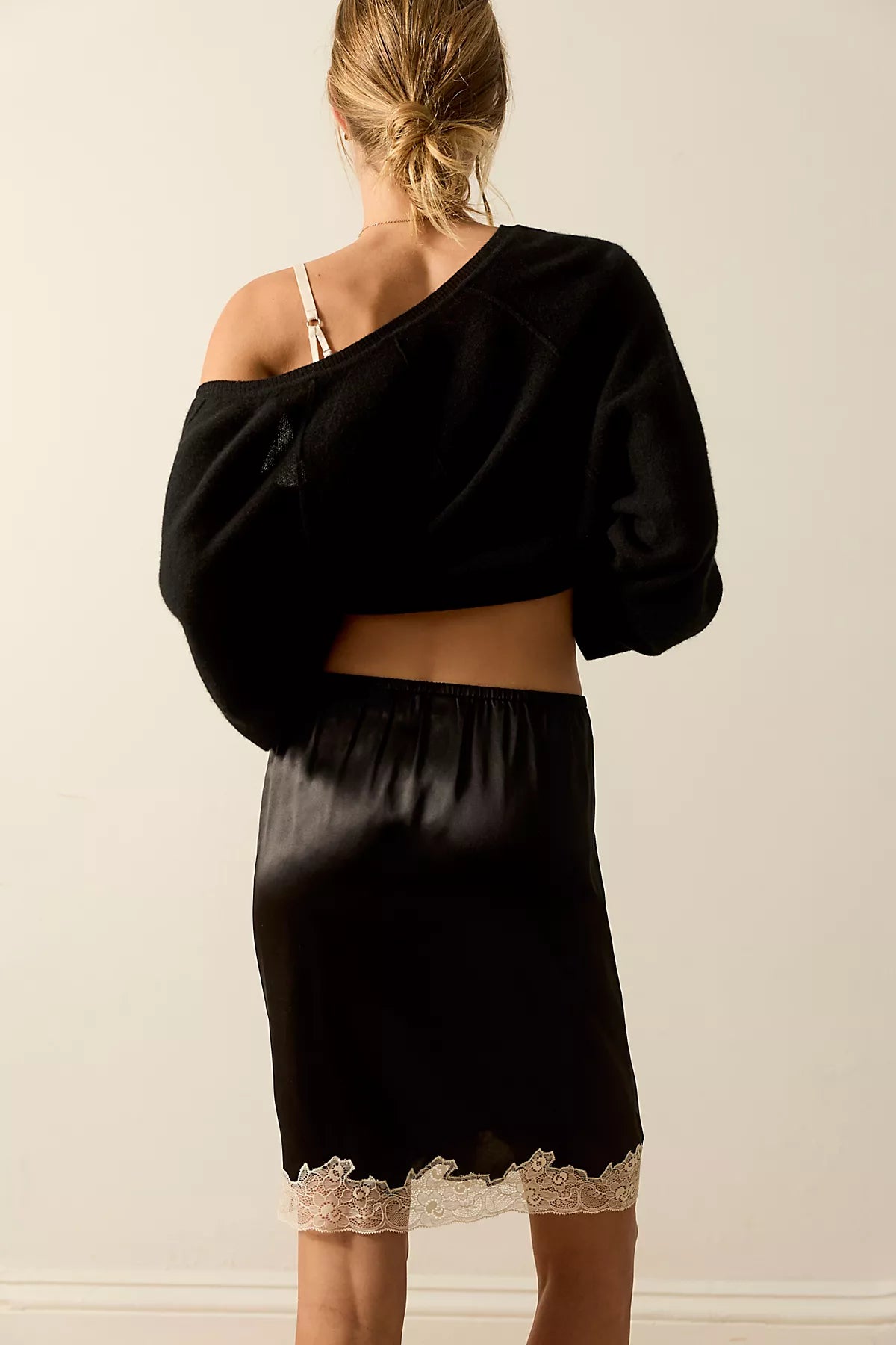 Only Hearts Silk Charmeuse Knee-Length Slip Skirt