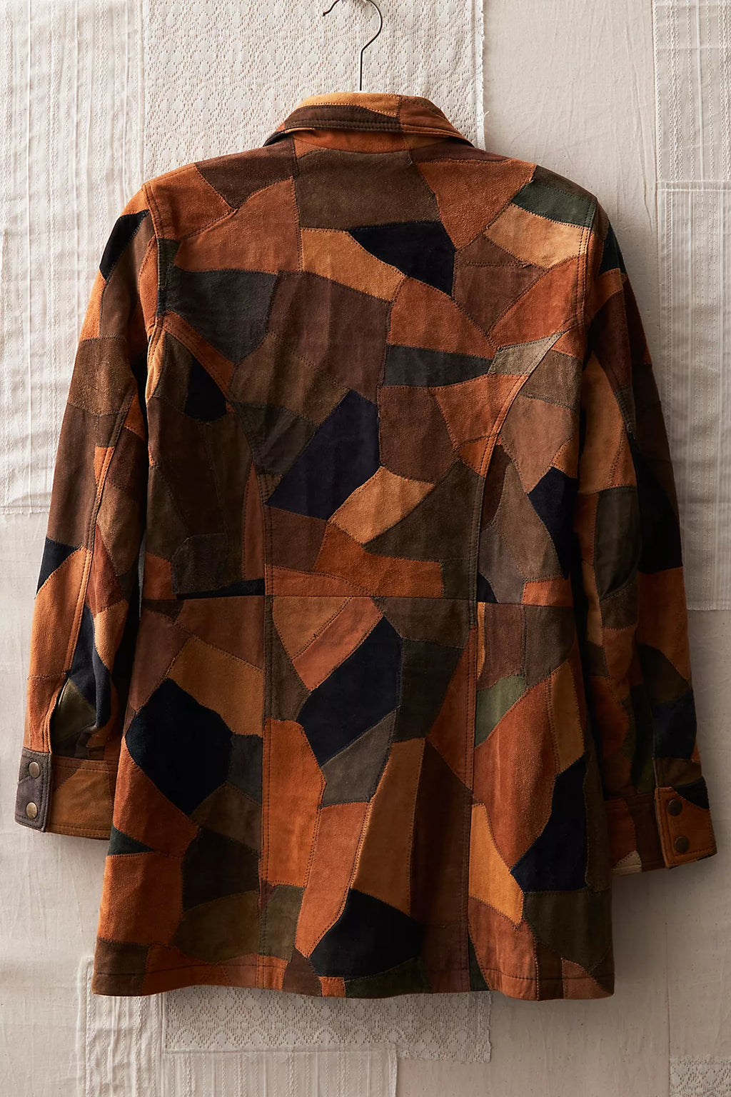 Patchwork Vegan Suede Jacket