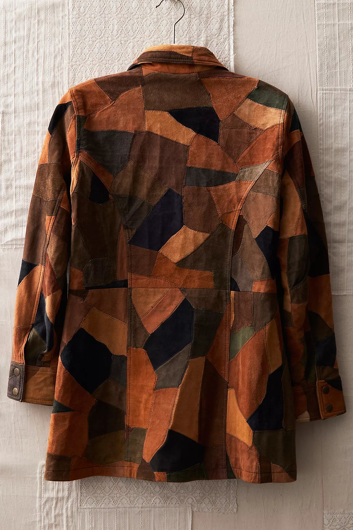 Patchwork Vegan Suede Jacket