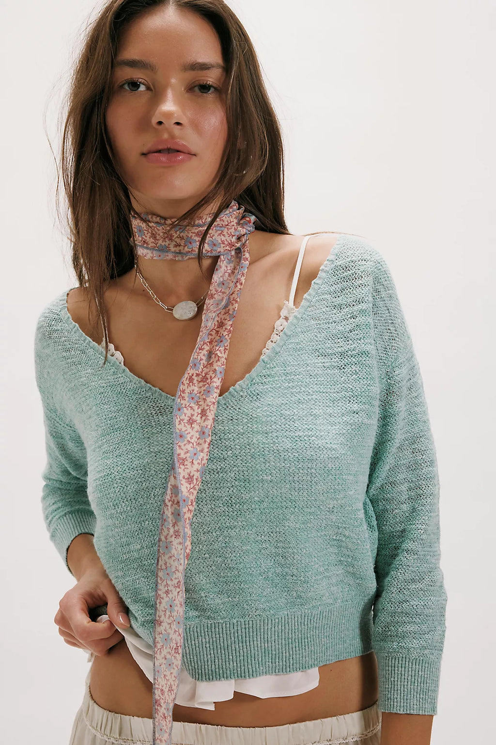 Soft Focus Fine Gauge Linen Pullover