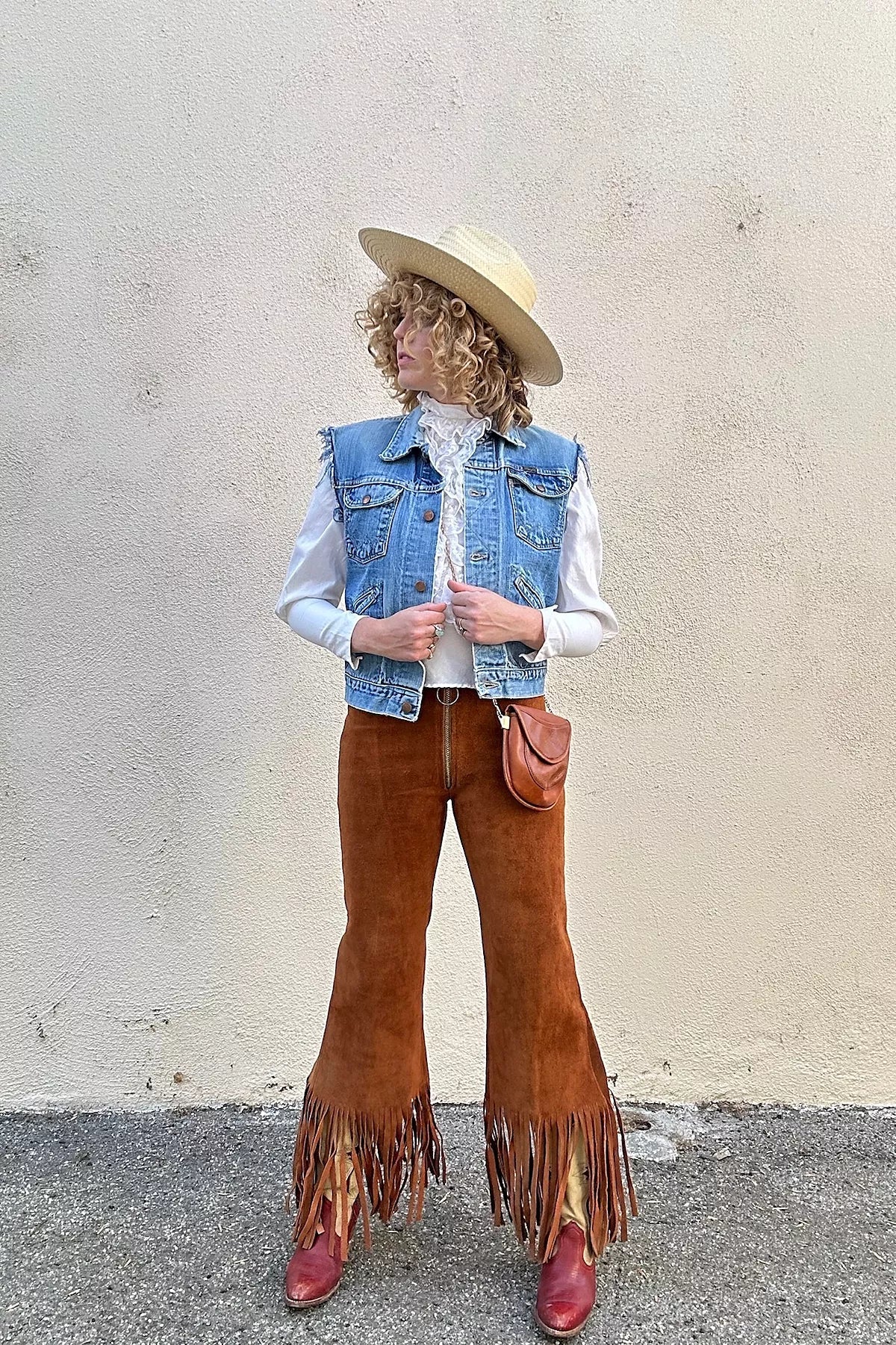 Vintage El Greco Suede Pants with Fringe Selected by The Curatorial Dept.