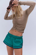 Tempo Ruched Ribbed UV Protection Long Sleeve
