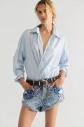 OneTeaspoon Bandits Printed Low-Waist Denim Shorts