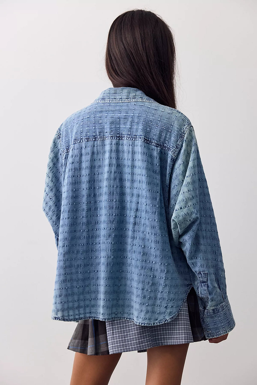 We The Free Sabine Indigo Dobby Button Down