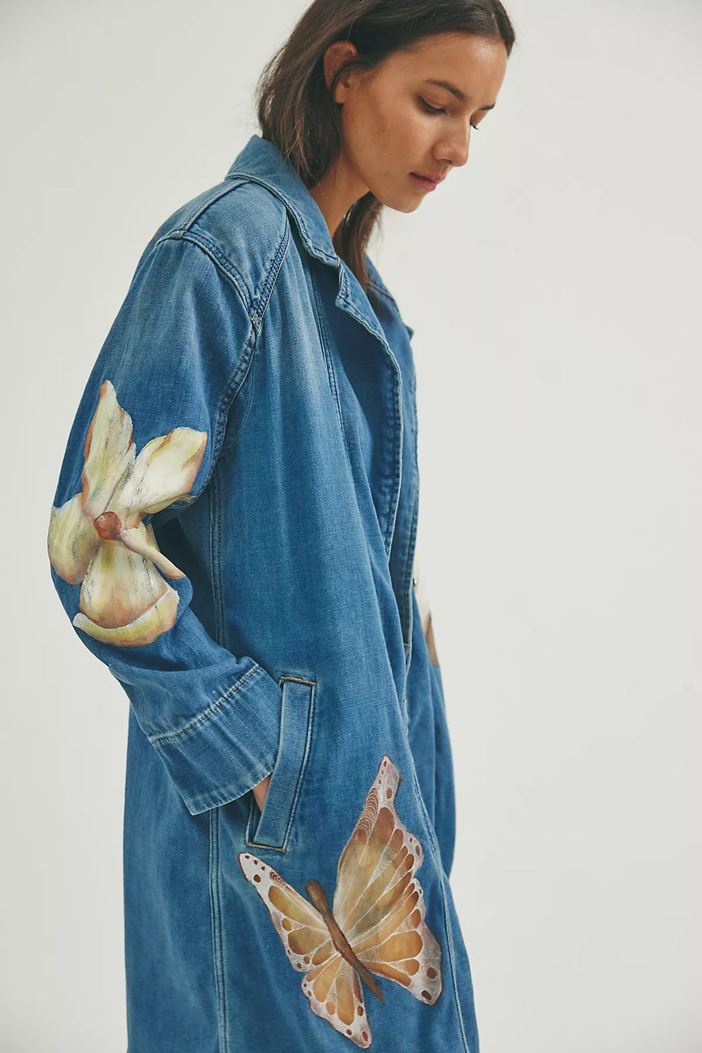 FP X Juliet Johnstone Hand-Painted Monique Denim Duster