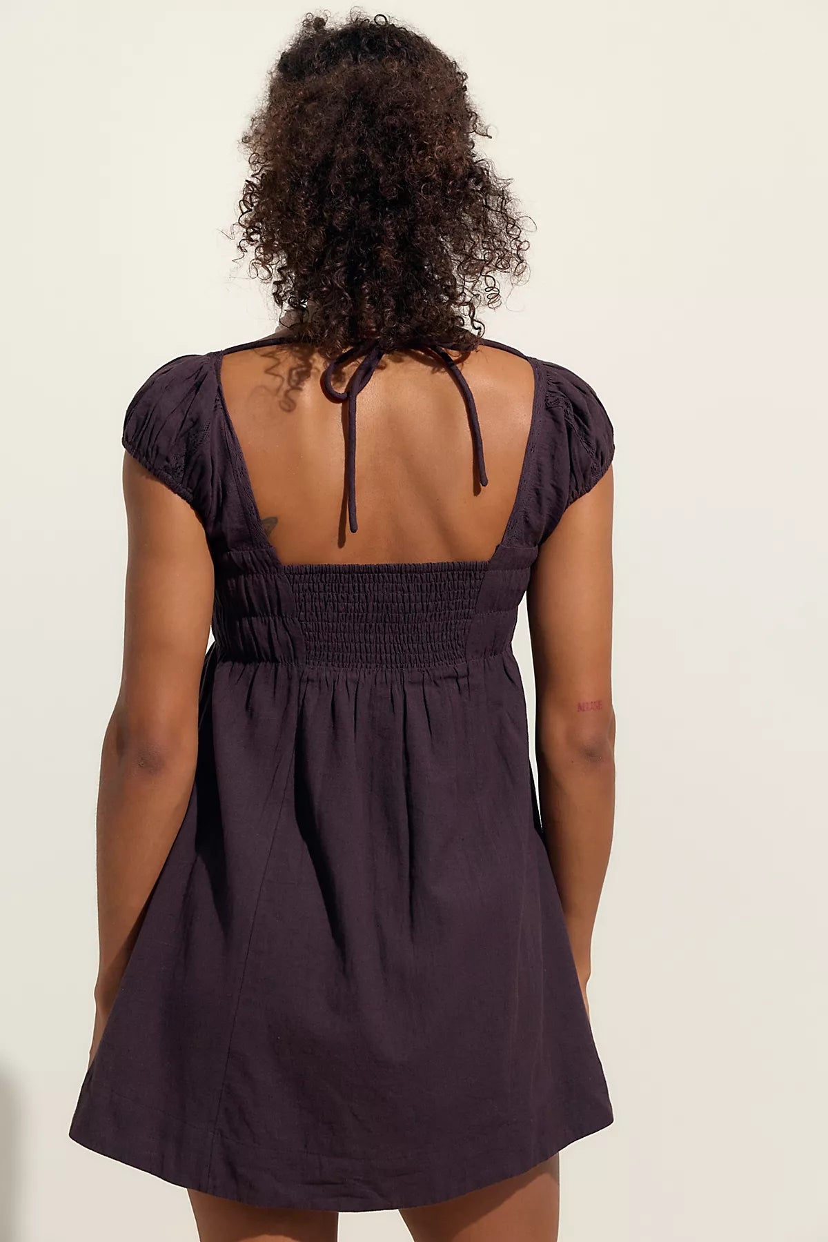 Nina Babydoll Cotton-Linen Mini Dress