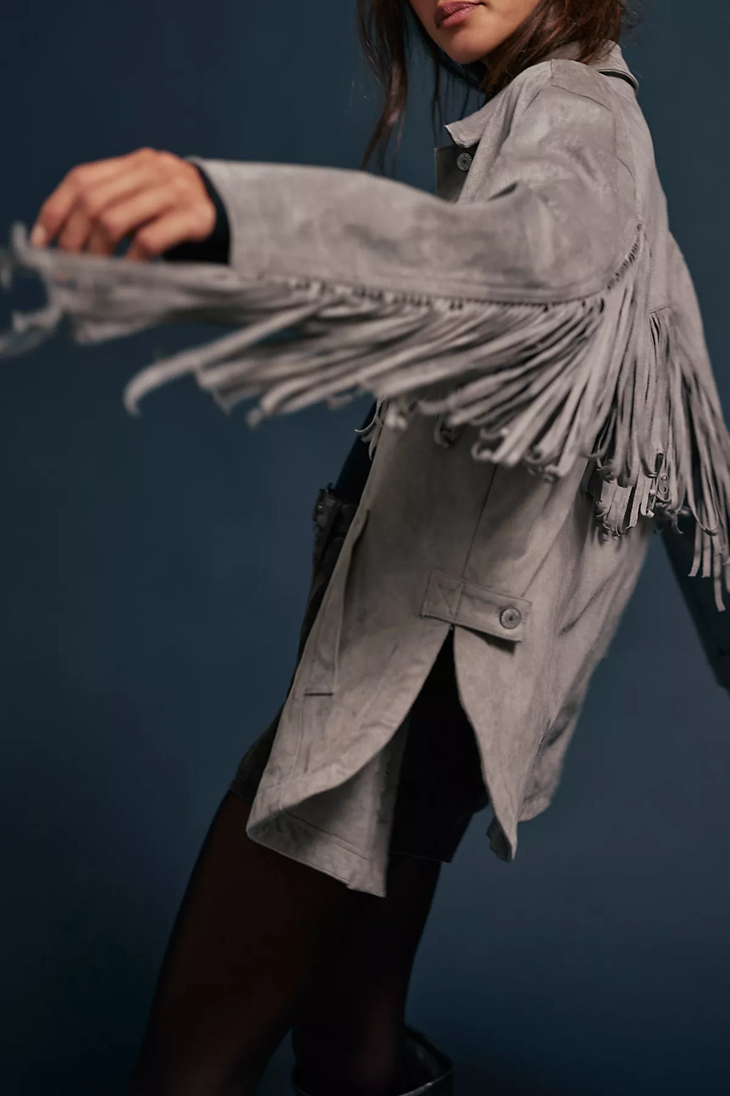 We The Free Fringe Out Vegan Suede Jacket