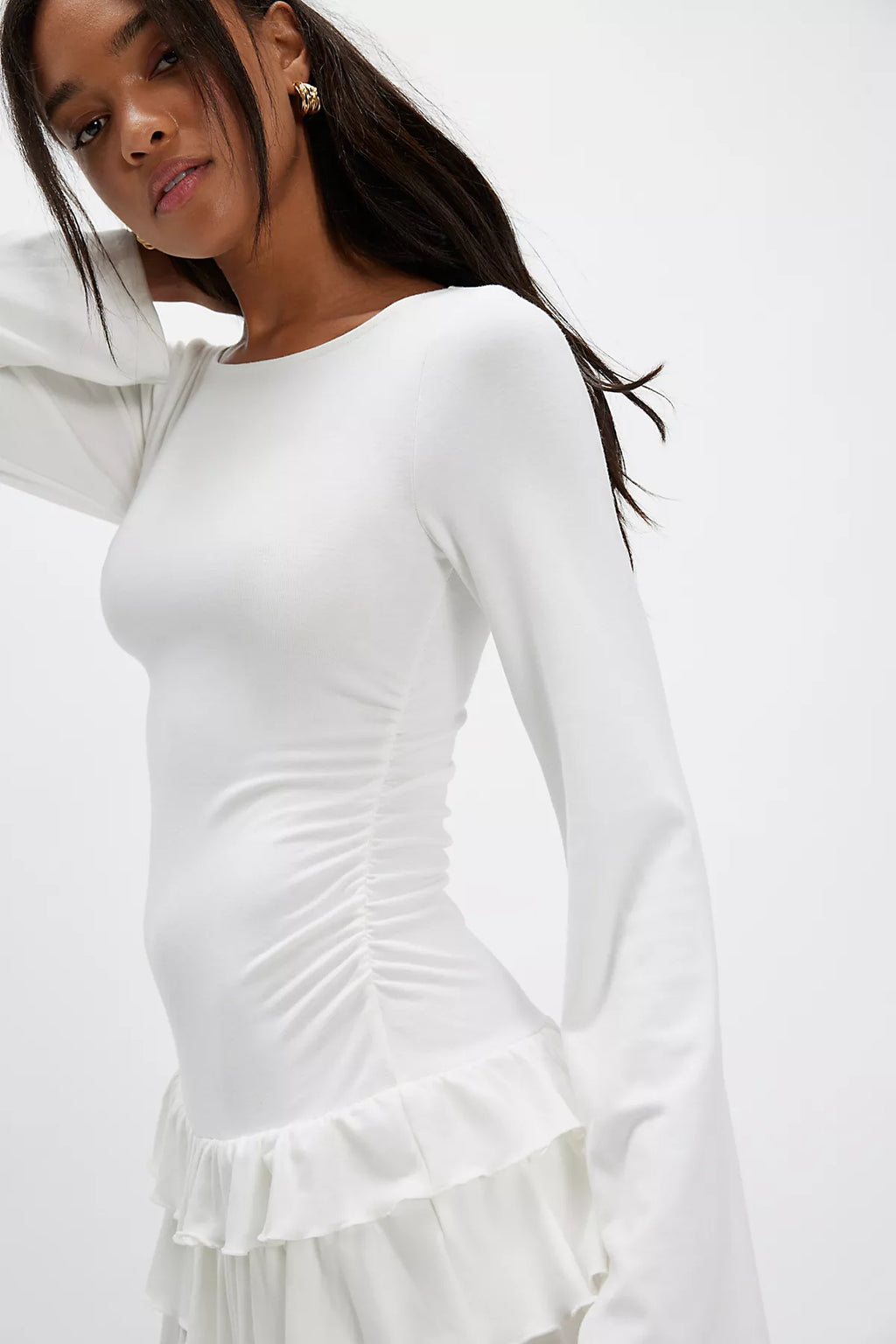 Good Feels Ruffle Long-Sleeve Mini Dress