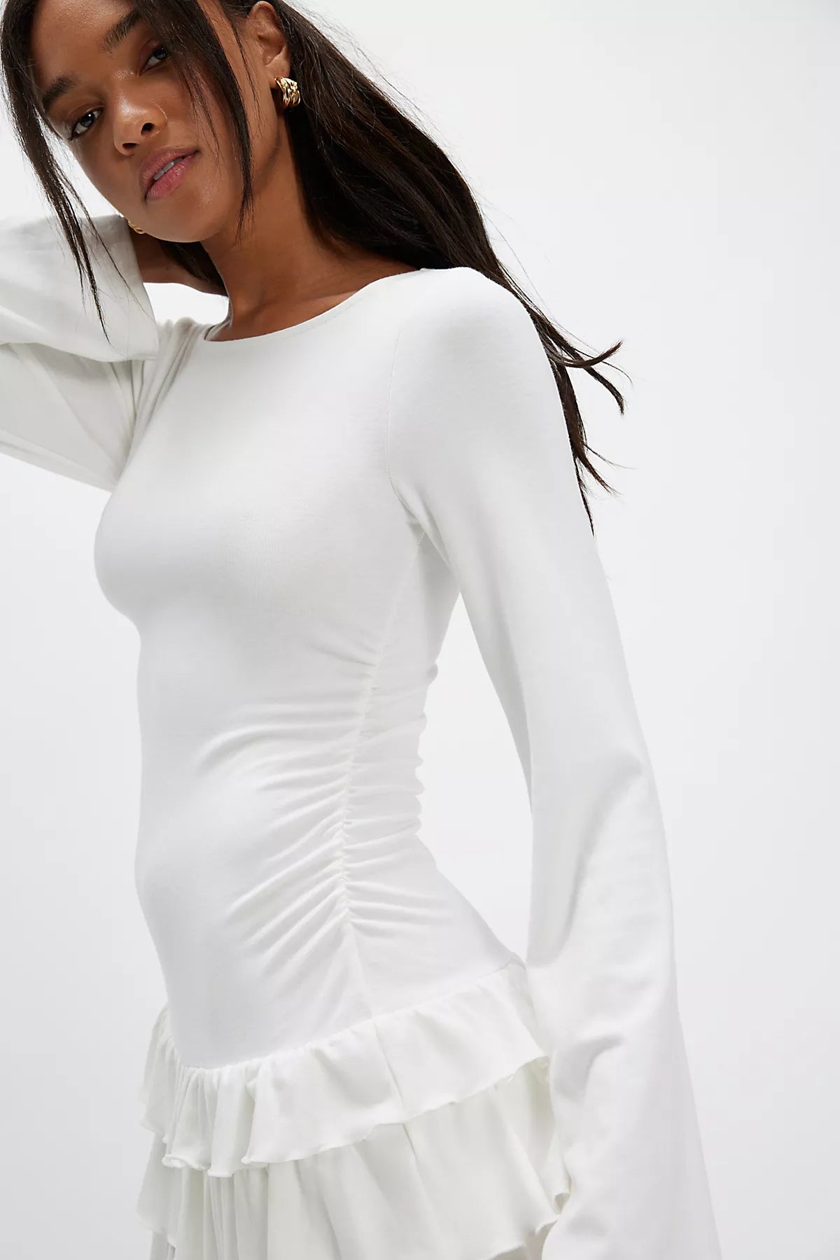 Good Feels Ruffle Long-Sleeve Mini Dress