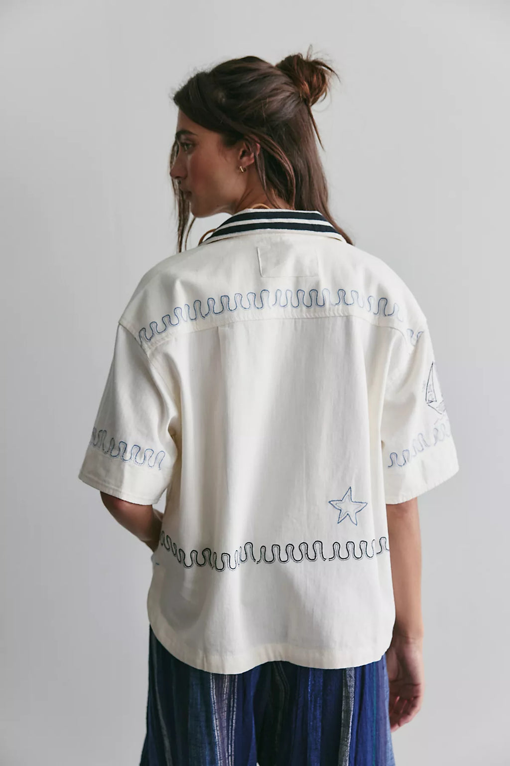 We The Free Castaway Camp Embroidered Button-Down